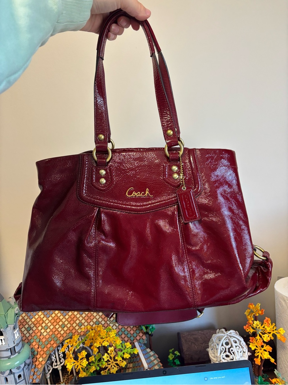 Y2K Coach Ashley patent leather satchel